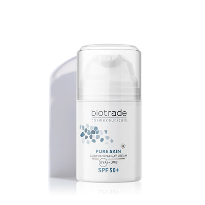 Pure Skin озаряващ дневен крем с ниацинамид и хиалуронова киселина SPF50+, 50 мл